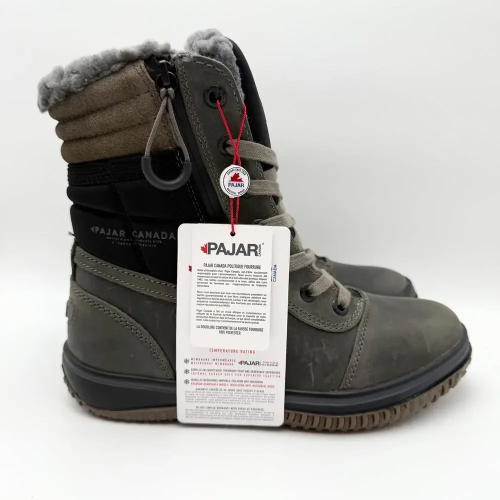 Pajar Mens Canada Trooper 3.0 Ankle Boots EU 40 US 7 Grey Black Waterproof NIB